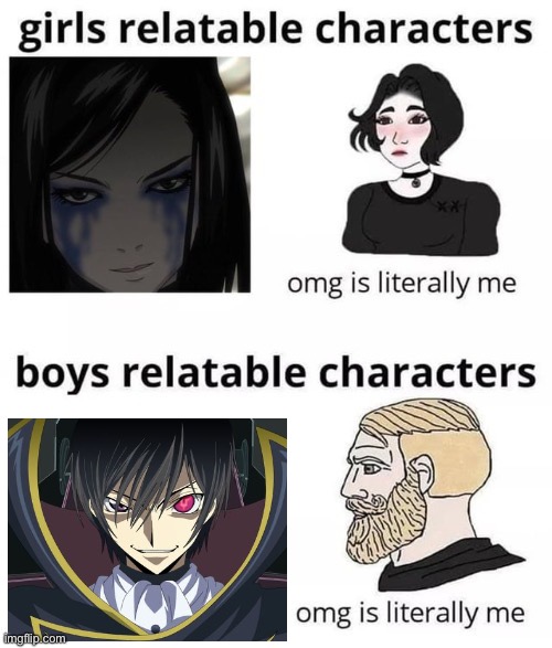 peak | image tagged in boys relatable characters,msmg,peak,code geass | made w/ Imgflip meme maker