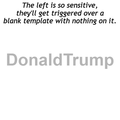 Triggered . . . . | The left is so sensitive, they'll get triggered over a blank template with nothing on it. | image tagged in memes,blank transparent square,troll,trolling,leftists,mental illness | made w/ Imgflip meme maker