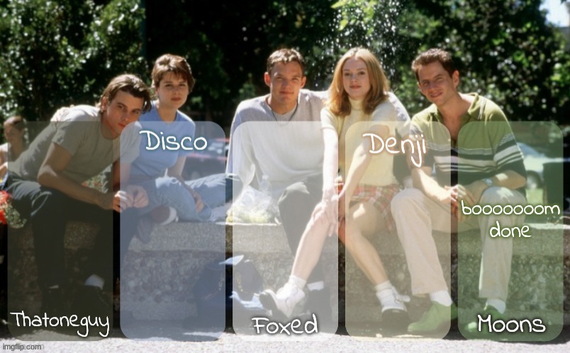 moons, foxed, denji, disco, n thatoneguy - scream temp | booooooom done | image tagged in moons foxed denji disco n thatoneguy - scream temp | made w/ Imgflip meme maker