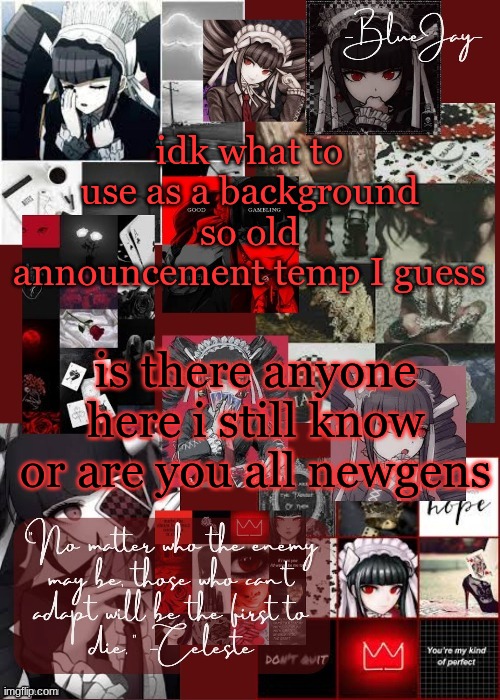 Jaiden Celeste Temp | idk what to use as a background so old announcement temp I guess; is there anyone here i still know or are you all newgens | image tagged in jaiden celeste temp | made w/ Imgflip meme maker