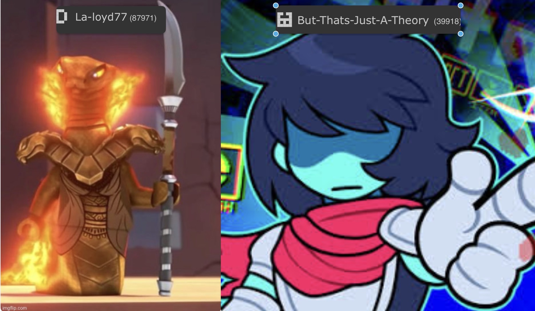 High Quality Muffinhead and La-loyd announcement template Blank Meme Template