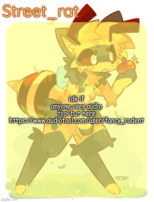 Rats beecat temp | idk if anyone uses audio tool but here
https://www.audiotool.com/user/fancy_rodent | image tagged in rats beecat temp | made w/ Imgflip meme maker