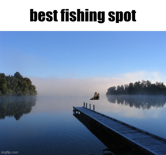 Lake | best fishing spot | made w/ Imgflip meme maker