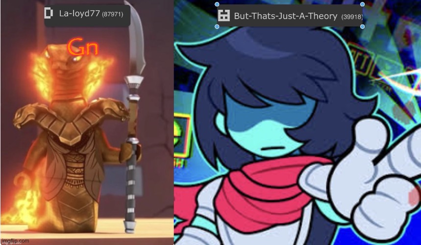 Muffinhead and La-loyd announcement template | Gn | image tagged in muffinhead and la-loyd announcement template | made w/ Imgflip meme maker