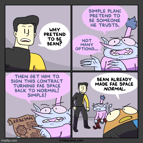 image tagged in stars,alien,bean,contract,fae,space | made w/ Imgflip meme maker