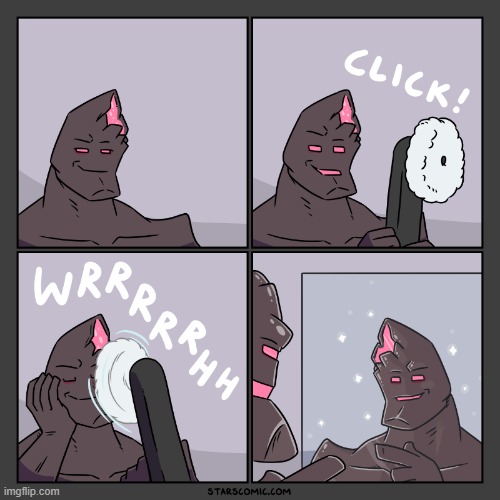 Geo polishes up! | image tagged in stars,geode,face,polishing,sparkles,sparkling | made w/ Imgflip meme maker