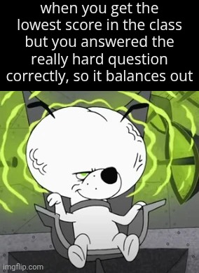 ffbd59 | when you get the lowest score in the class but you answered the really hard question correctly, so it balances out | image tagged in big brain dog | made w/ Imgflip meme maker