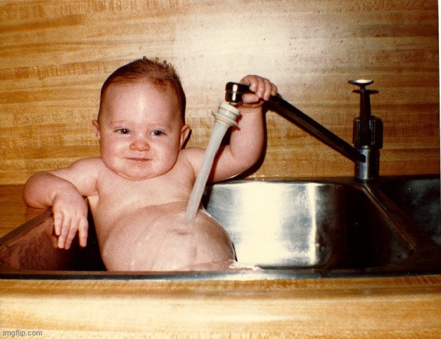 Baby in Sink | image tagged in baby in sink | made w/ Imgflip meme maker