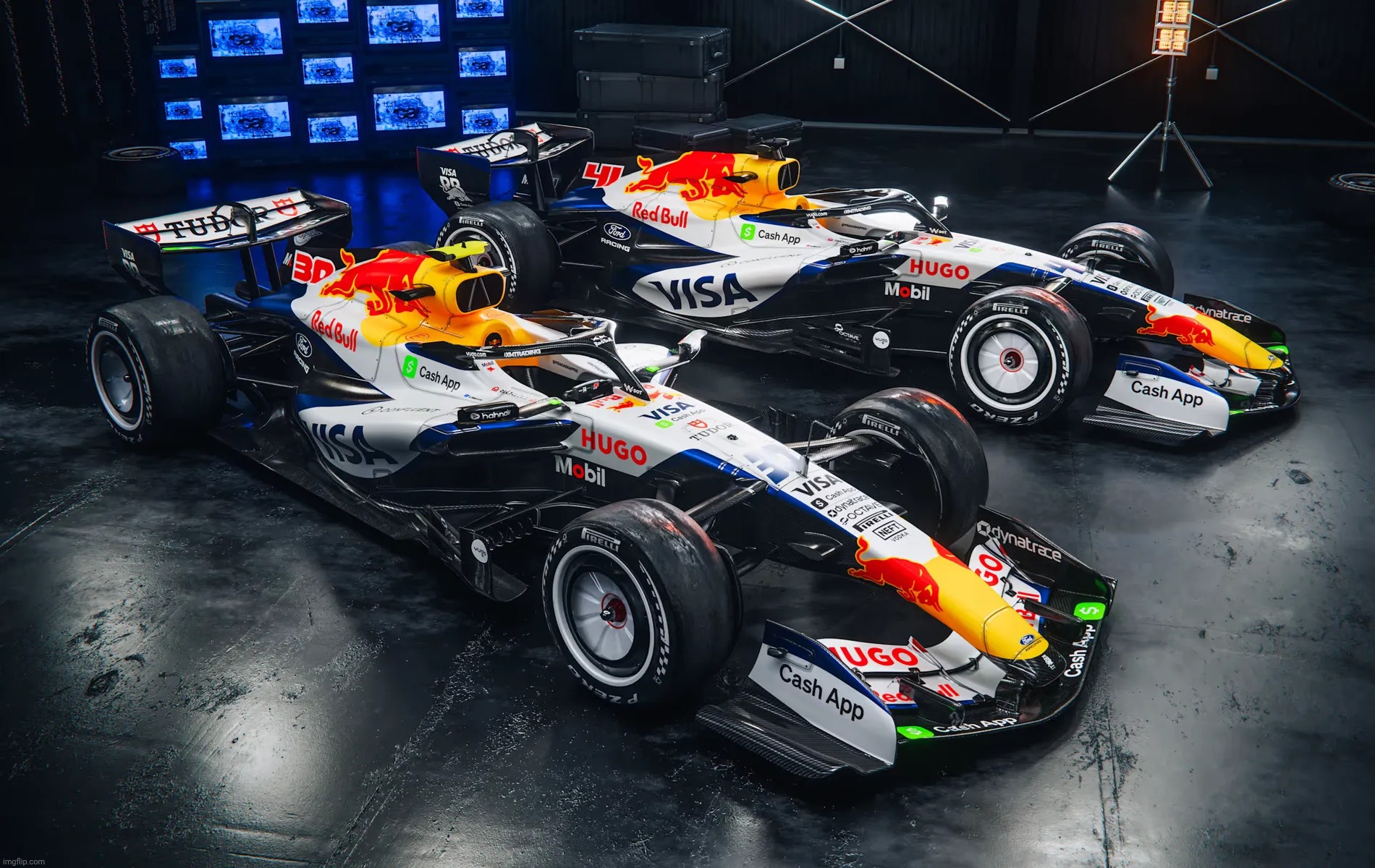 Visa Cash App Racing Bulls VCARB 03: Liam Lawson #30 & Arvid Lindblad #41 | image tagged in racing bulls vcarb 03,f1 | made w/ Imgflip meme maker