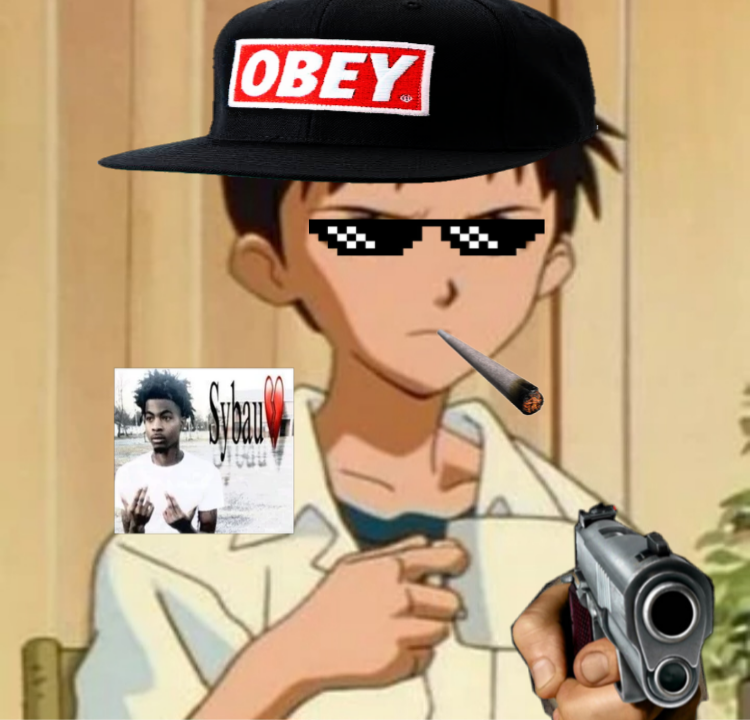 Shinji thug life meme Blank Meme Template