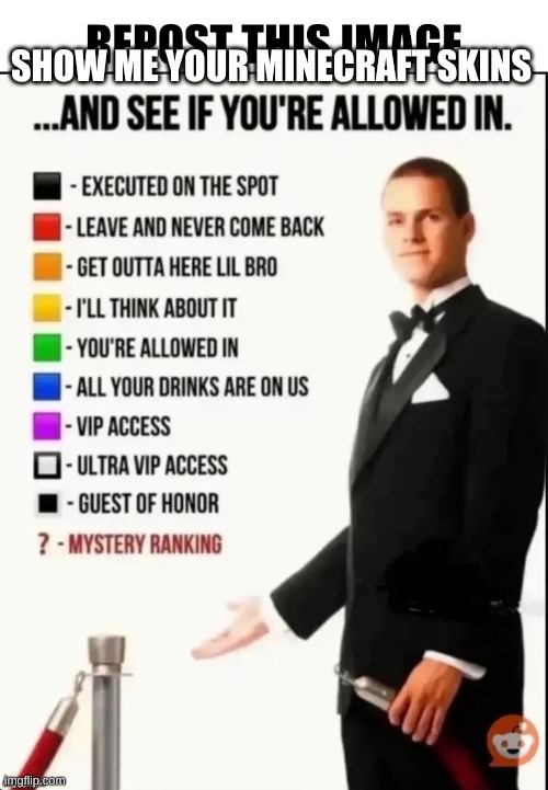 Minecraft skins | SHOW ME YOUR MINECRAFT SKINS | image tagged in too many tags,oh wow are you actually reading these tags,minecraft,gaming | made w/ Imgflip meme maker