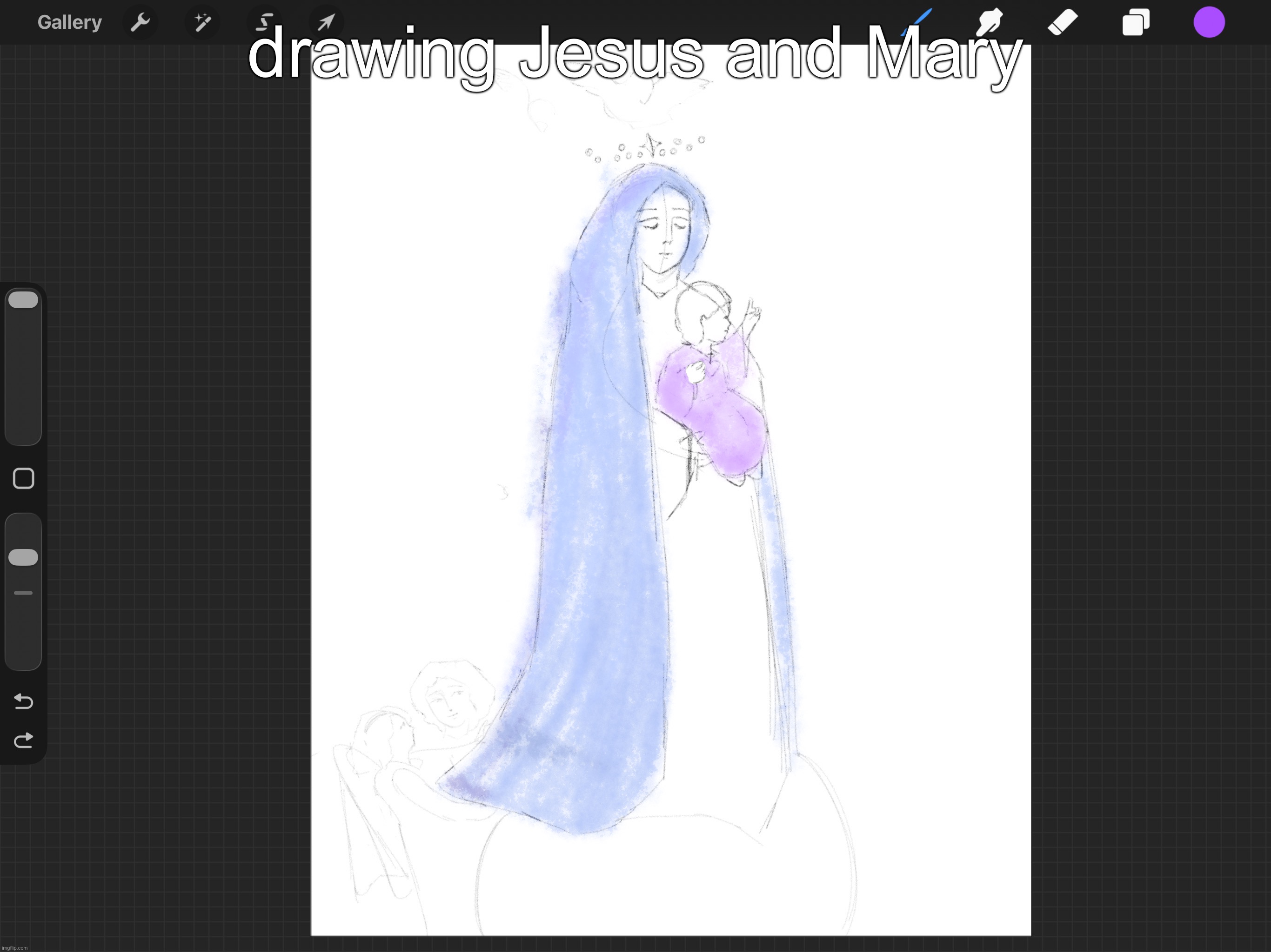 drawing Jesus and Mary | made w/ Imgflip meme maker