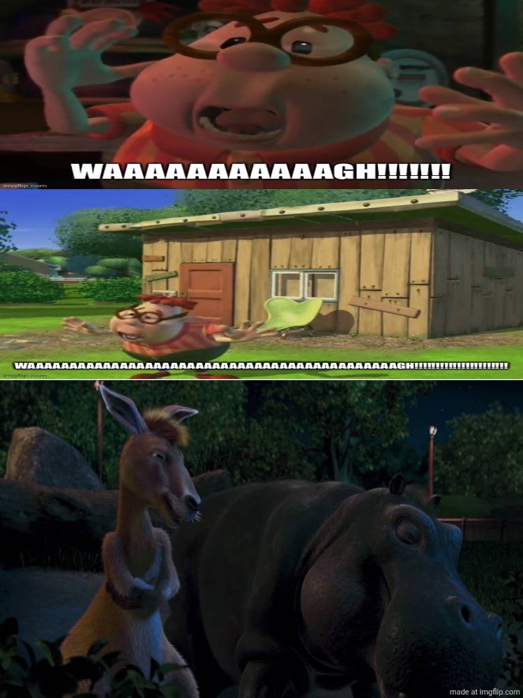Duke and Eze laugh at Carl Wheezer screams and runs | image tagged in duke and eze laugh at what,deviantart,crossover,disney,jimmy neutron,nickelodeon | made w/ Imgflip meme maker