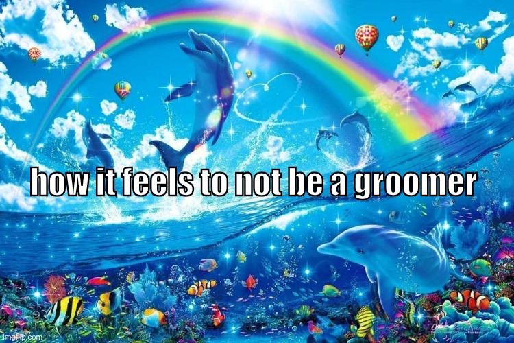 dolphin jumping with rainbow | how it feels to not be a groomer | image tagged in dolphin jumping with rainbow | made w/ Imgflip meme maker