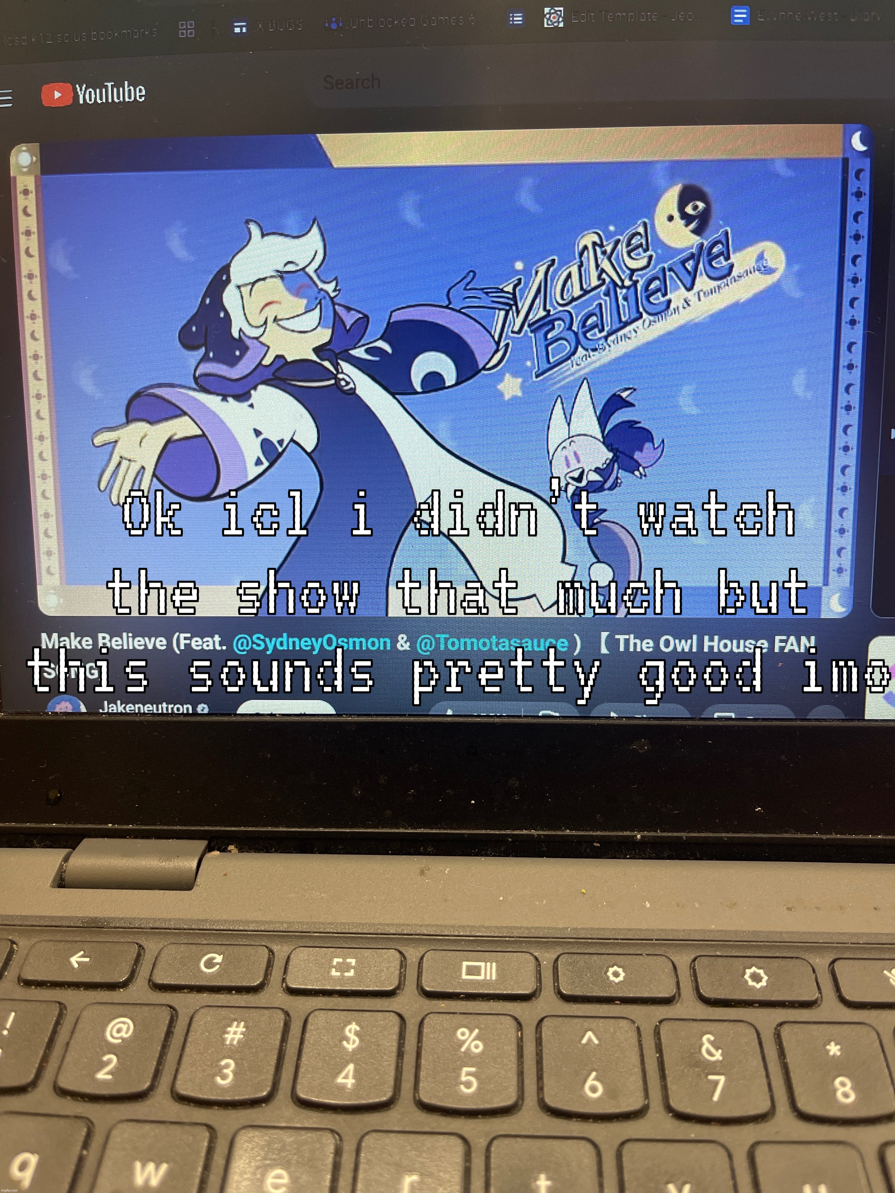 maybe its cuz i glaze this guy, idk | Ok icl i didn’t watch the show that much but this sounds pretty good imo | made w/ Imgflip meme maker