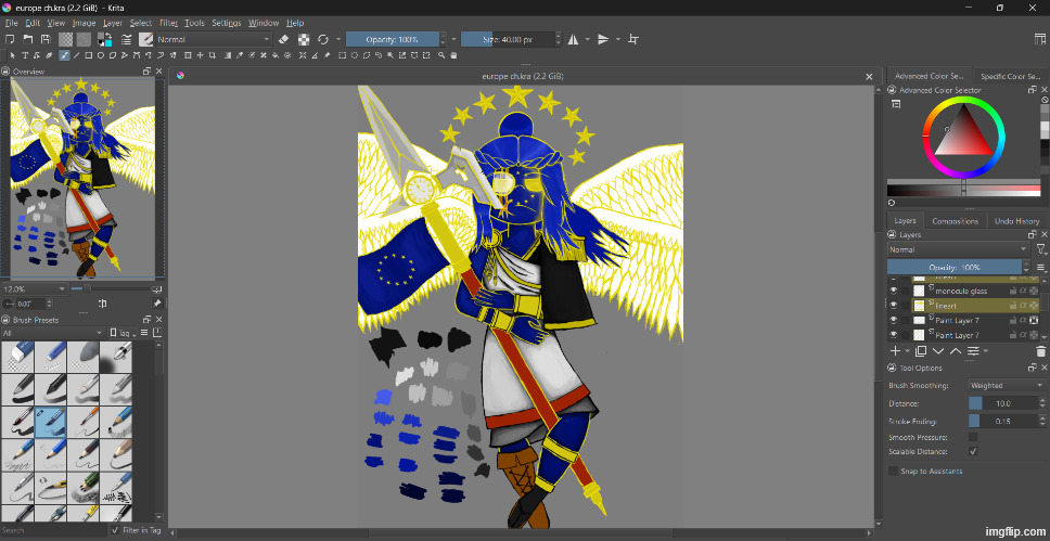 a personification of the european continent i made using krita [still work in progress] | image tagged in countryhumans,europe | made w/ Imgflip meme maker