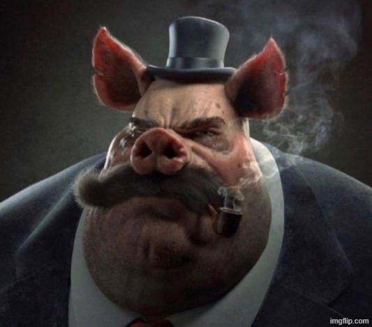 hyper realistic picture of a smartly dressed pig smoking a pipe | image tagged in hyper realistic picture of a smartly dressed pig smoking a pipe | made w/ Imgflip meme maker