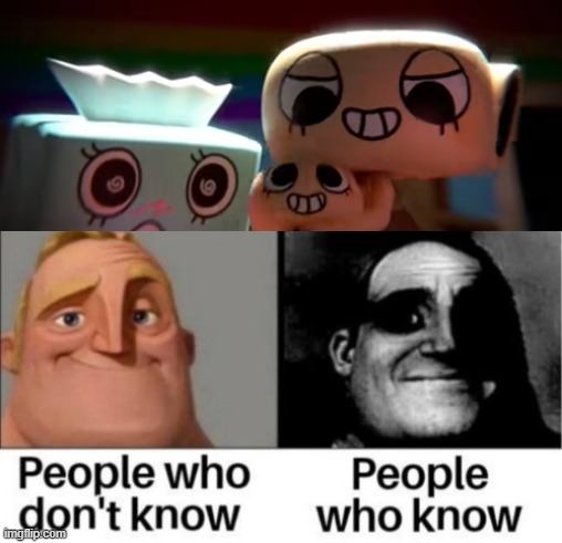 Why did I see a clipped ver of this video and think it was from the locked away music video ;-; | image tagged in people who don't know vs people who know,dandy's world | made w/ Imgflip meme maker