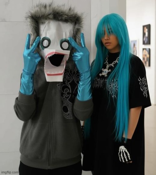 Me & North West (I promise I'm a good person - 3/6/26) | image tagged in me north west,north west,rap,kanye west,ai,mask | made w/ Imgflip meme maker