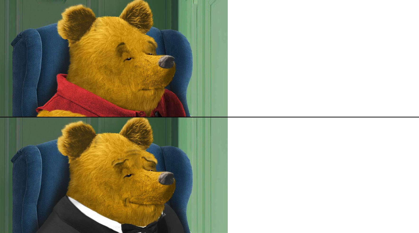 realistic pooh Blank Meme Template