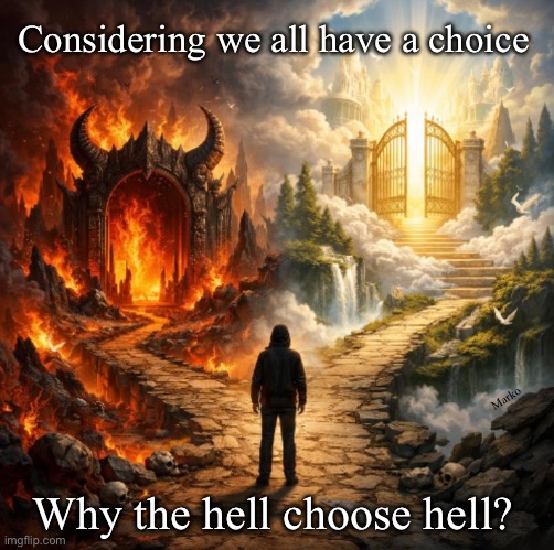 Smoking section?  Or, Non-smoking section? | Considering we all have a choice; Marko; Why the hell choose hell? | image tagged in memes,why burn in the lake of fire,is your ego n pride that enormous,serve him,eternity is a long time | made w/ Imgflip meme maker
