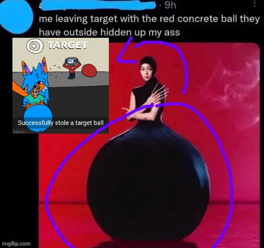 Only difference is Gebrix swallowed the ball orally [through the mouth] | image tagged in gebrix,target ball,shoplifting | made w/ Imgflip meme maker