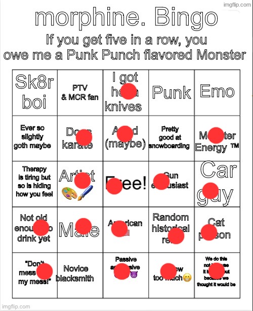 morphine. Bingo | image tagged in morphine bingo | made w/ Imgflip meme maker