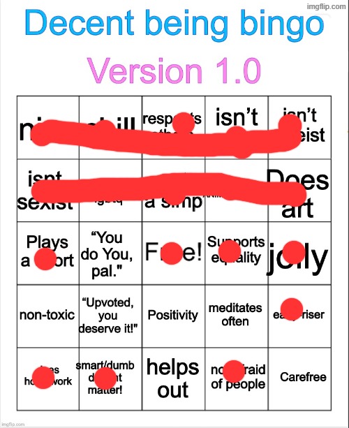 these are ass steriotypes | image tagged in decent being bingo | made w/ Imgflip meme maker