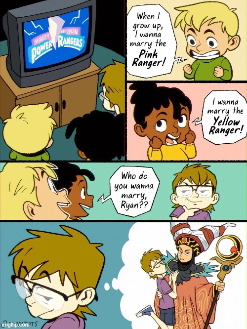 image tagged in kids,marriage,power rangers,pink,yellow,rita repulsa | made w/ Imgflip meme maker