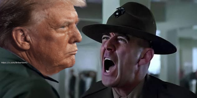 Drill Sergeant On Trump Blank Meme Template