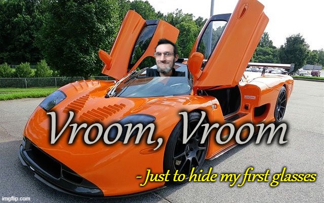 Lamb, Boar, Genie | Vroom, Vroom; - Just to hide my first glasses | image tagged in bad photoshop,lamborghini | made w/ Imgflip meme maker