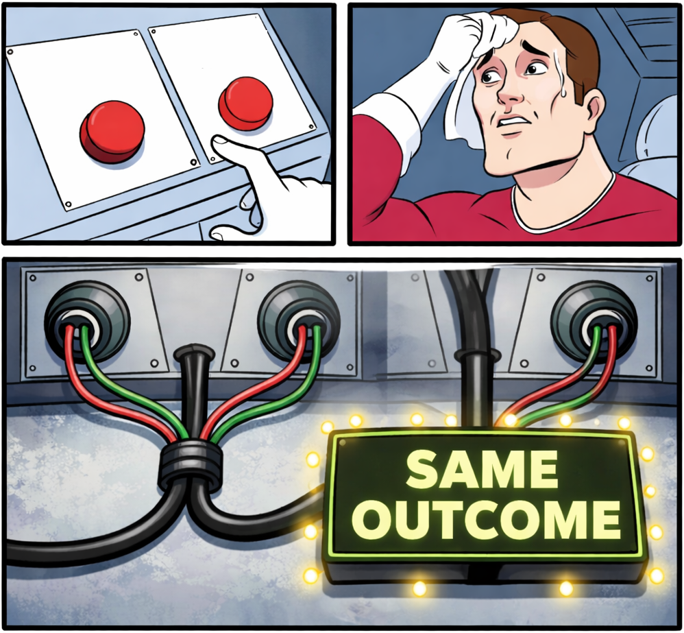 Choise same outcome Blank Meme Template