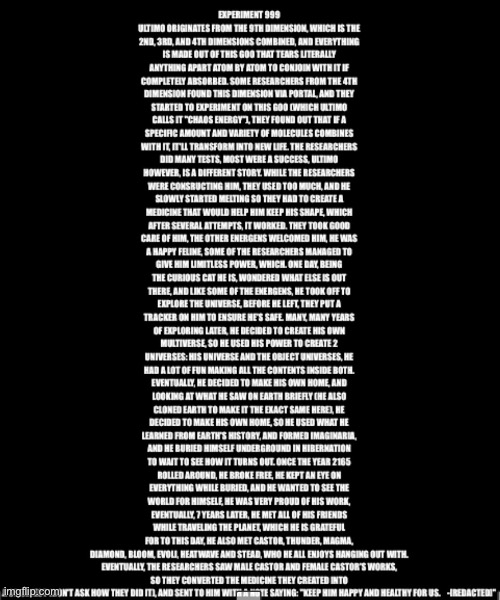 Ultimo's Lore | made w/ Imgflip meme maker