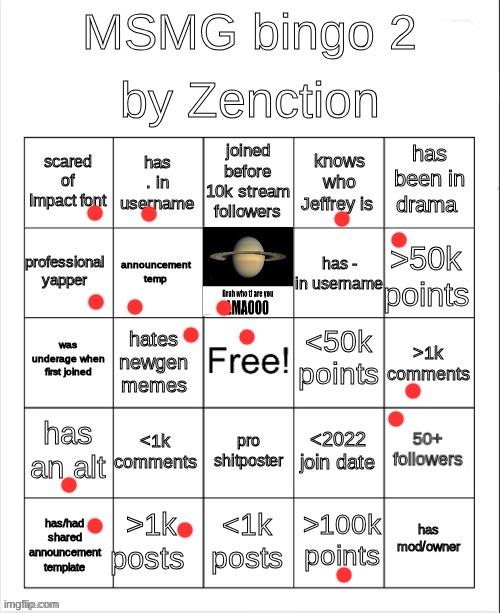 MSMG Bingo 2 | image tagged in msmg bingo 2 | made w/ Imgflip meme maker