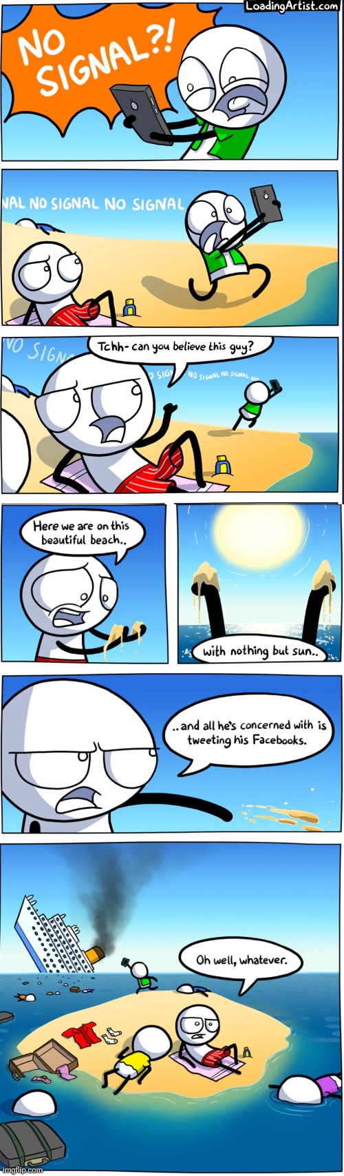 image tagged in comics,loadingartist,shipwreck,crash,beach,phones | made w/ Imgflip meme maker