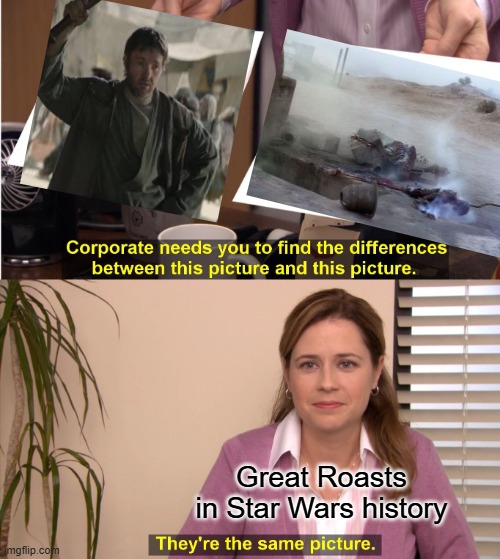 Owen Roasts | Great Roasts in Star Wars history | image tagged in memes,they're the same picture | made w/ Imgflip meme maker