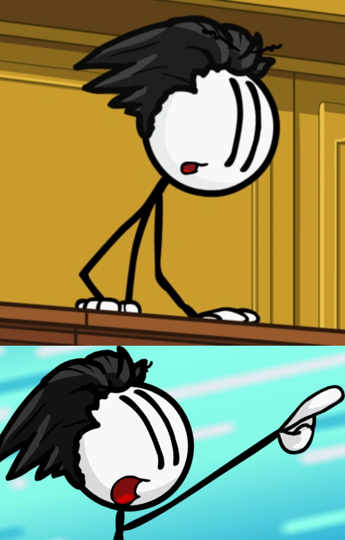 Ace Attorney Felix White Blank Meme Template