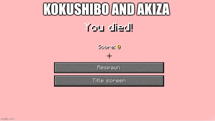 thay hit the respawn boutten and rejenerate there haeds | KOKUSHIBO AND AKIZA | image tagged in minecraft death screen,demon slayer | made w/ Imgflip meme maker