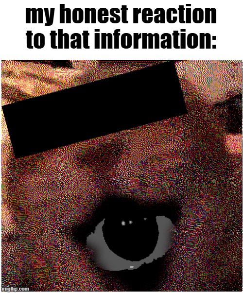 my honest reaction to that information: | made w/ Imgflip meme maker