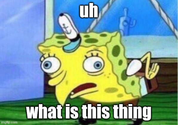 Mocking Spongebob Meme | uh; what is this thing | image tagged in memes,mocking spongebob | made w/ Imgflip meme maker