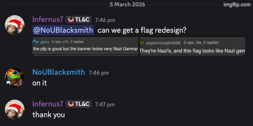 the flag is being redesigned to show yall we are not nazis | made w/ Imgflip meme maker