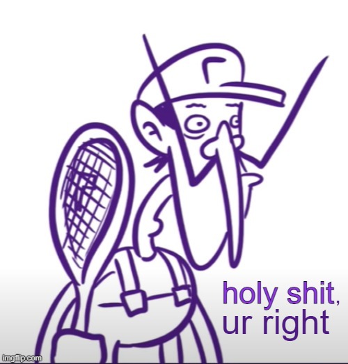 , ur right | image tagged in waluigi holy sh t | made w/ Imgflip meme maker