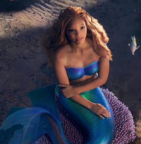 Halle Ariel sitting Blank Meme Template