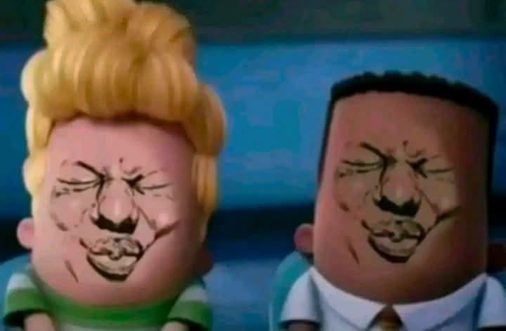 george and harold trying not to laugh Blank Meme Template