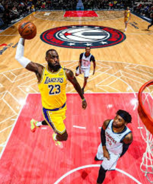lebron dunking | image tagged in lebron dunking | made w/ Imgflip meme maker