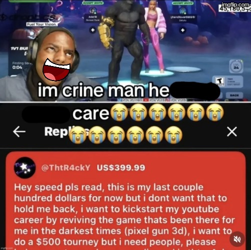 I'm crine he don't even care | image tagged in i'm crine he don't even care | made w/ Imgflip meme maker
