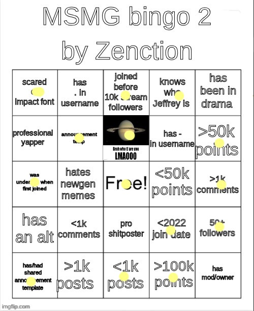 MSMG Bingo 2 | image tagged in msmg bingo 2,msmg | made w/ Imgflip meme maker