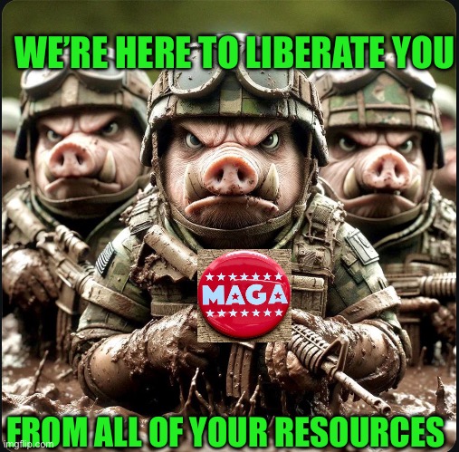 WE’RE HERE TO LIBERATE YOU; FROM ALL OF YOUR RESOURCES | made w/ Imgflip meme maker