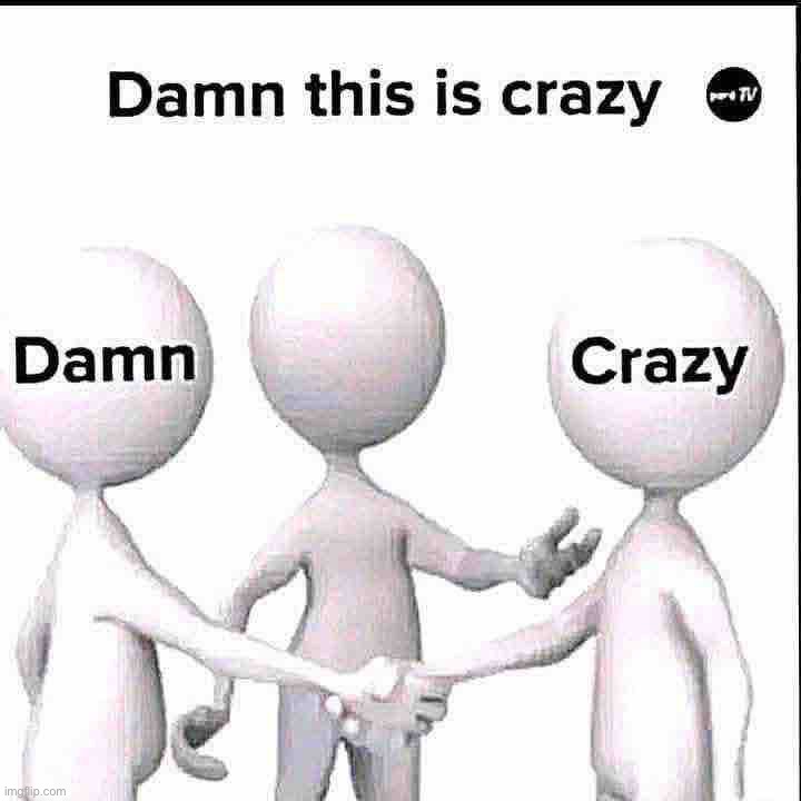 Damn this is crazy (Raiding the stream with jpegs) | image tagged in damn this is crazy | made w/ Imgflip meme maker
