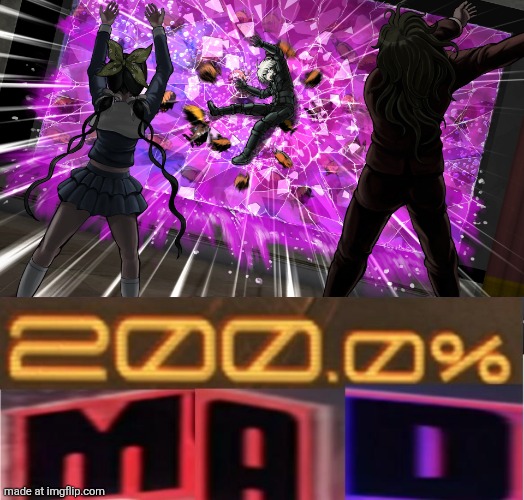 image tagged in gonta and tenko throw k1-bo at glass,200 0 mad | made w/ Imgflip meme maker